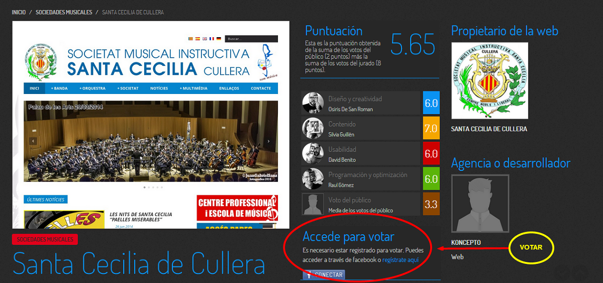 Santa Cecilia de Cullera   Premios Web 2014